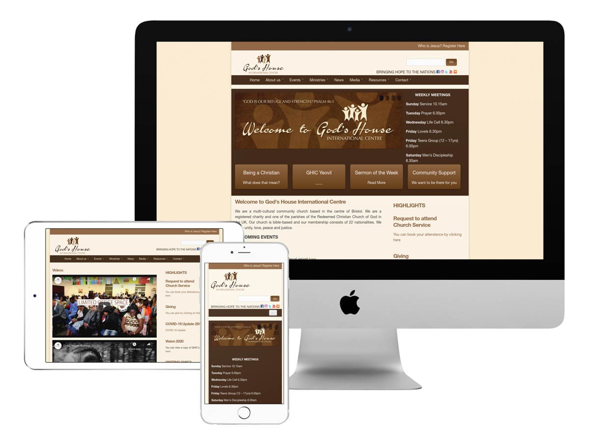 God's House  Website Design Bristol