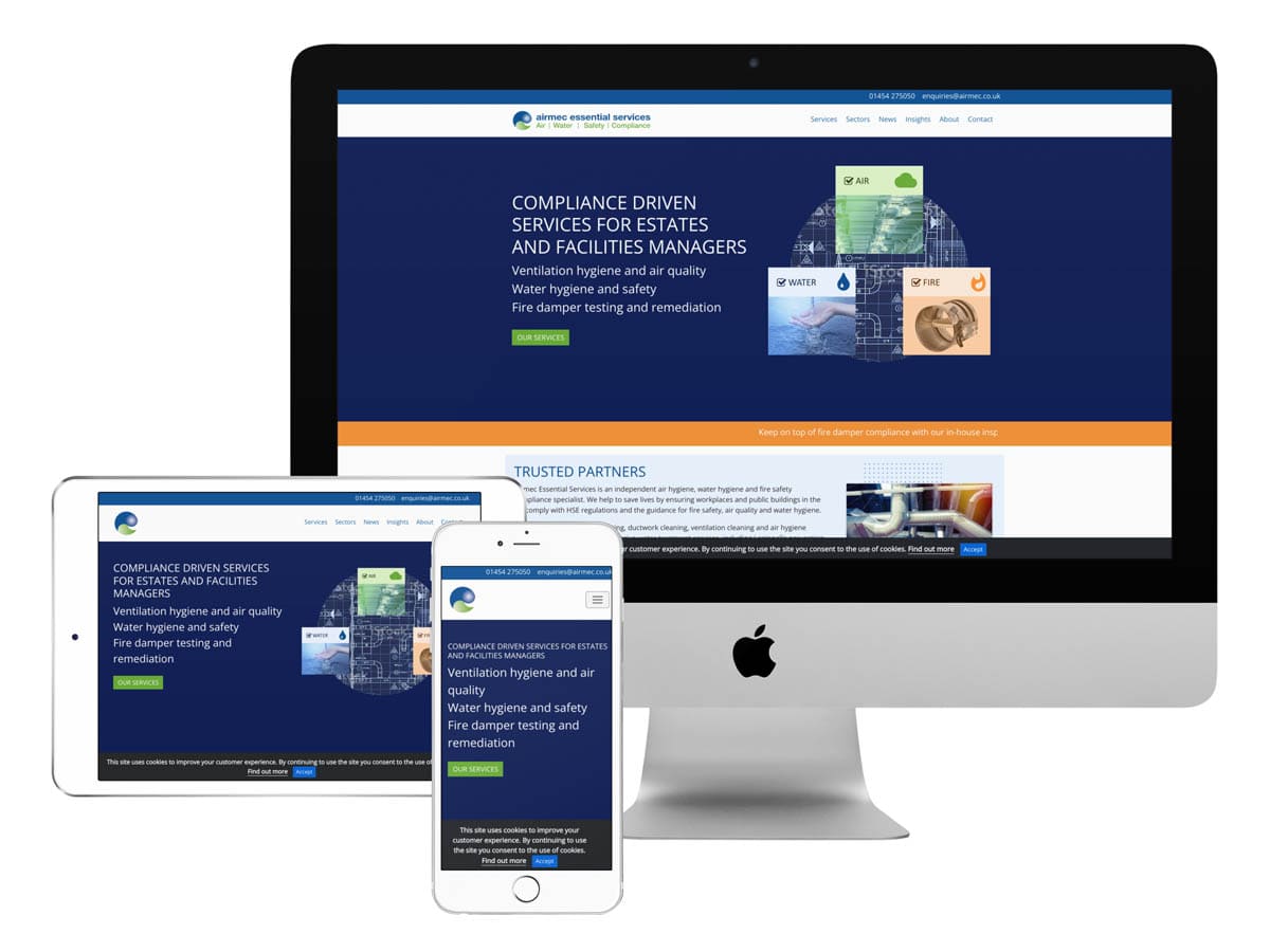 Airmec Essential Services Limited Website Design Bristol