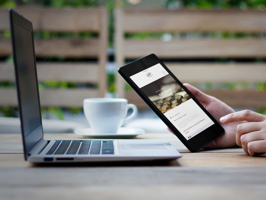 Guilbert's Chocolates responsive website design on Android phone